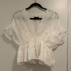 Vici White Textured Blouse